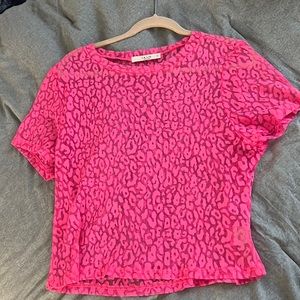 Le Lis pink see through Cheetah crop top